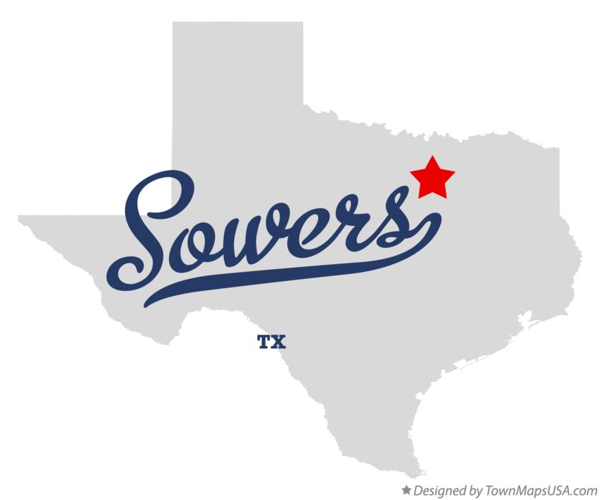 Map of Sowers Texas TX