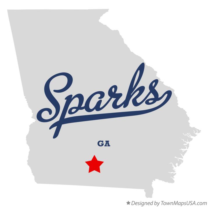 Map of Sparks Georgia GA
