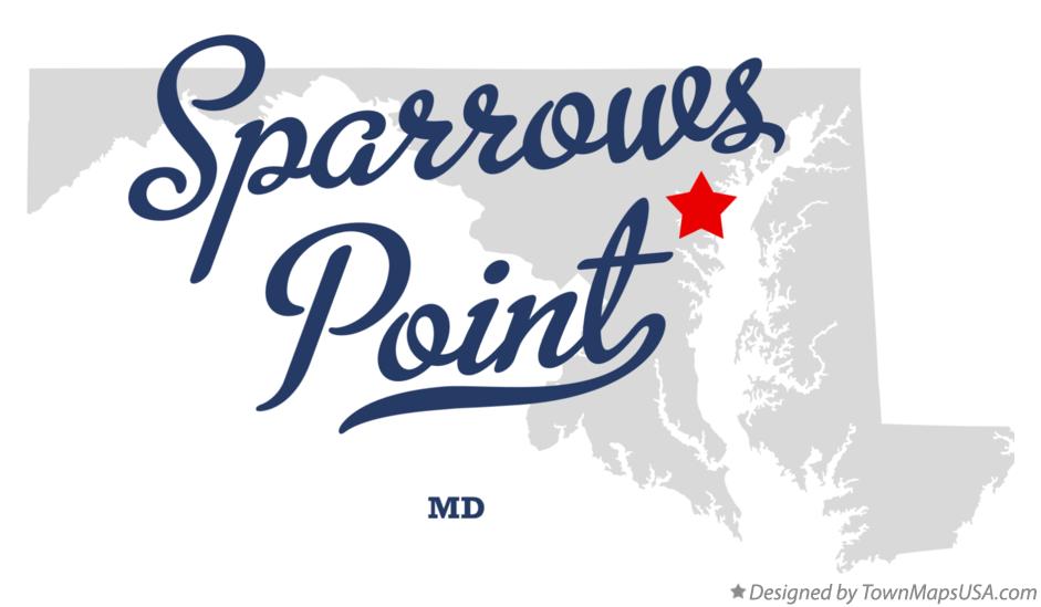 Map of Sparrows Point Maryland MD
