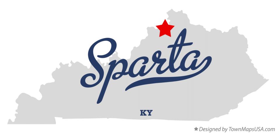Map of Sparta Kentucky KY