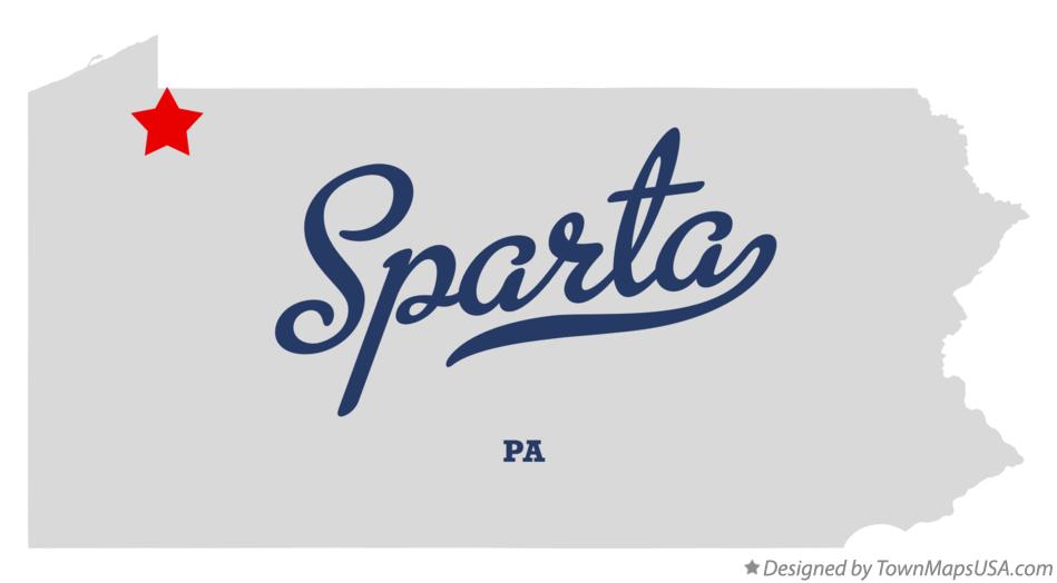 Map of Sparta Pennsylvania PA