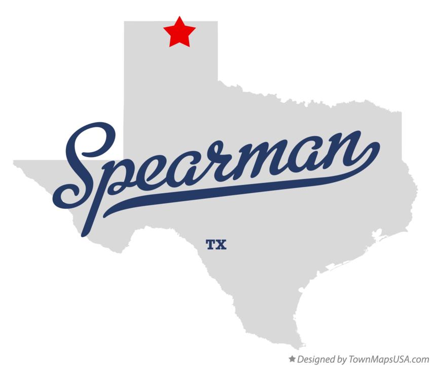 Map of Spearman Texas TX