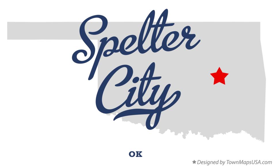 Map of Spelter City Oklahoma OK
