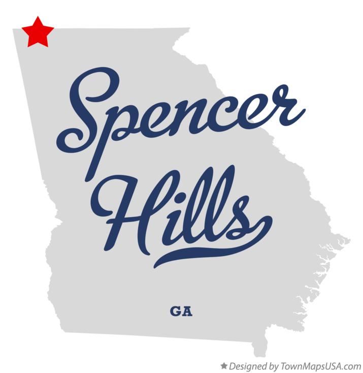 Map of Spencer Hills Georgia GA