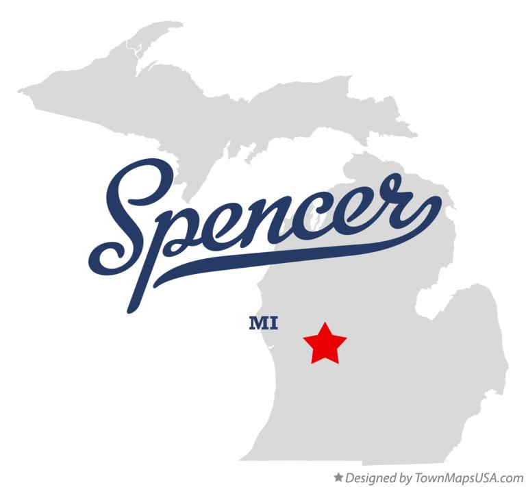 Map of Spencer Michigan MI