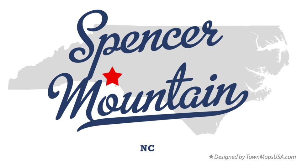 Map of Spencer Mountain North Carolina NC