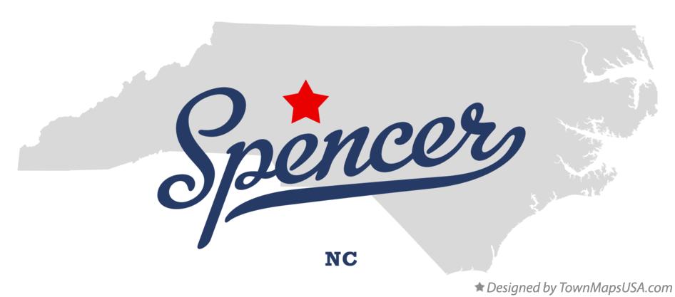 Map of Spencer North Carolina NC