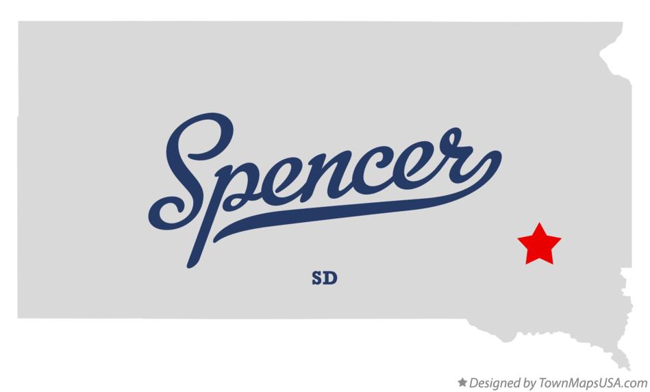 Map of Spencer South Dakota SD