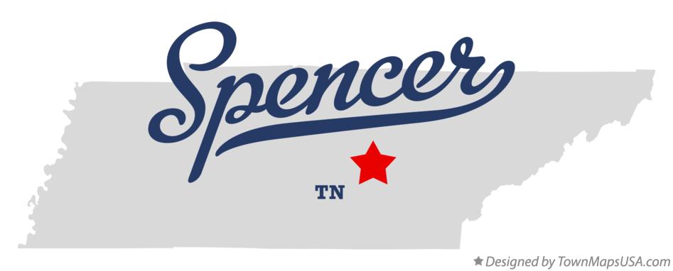 Map of Spencer Tennessee TN