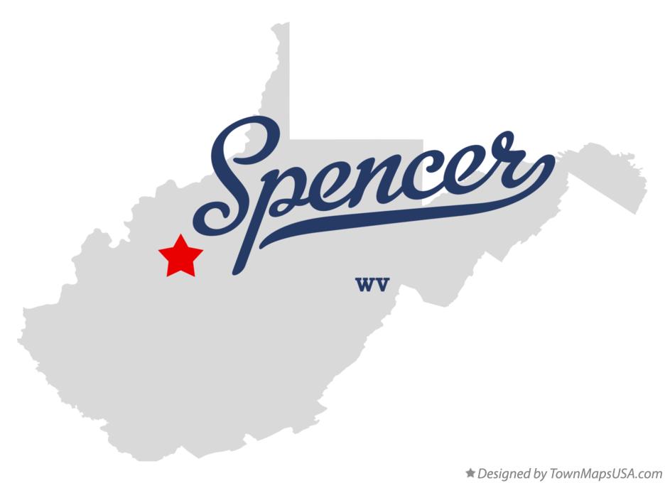 Map of Spencer West Virginia WV