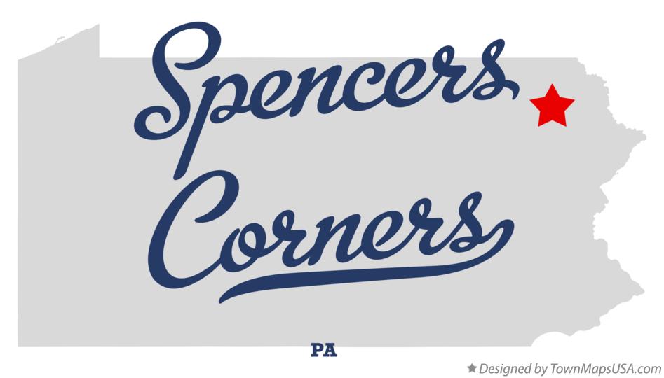 Map of Spencers Corners Pennsylvania PA