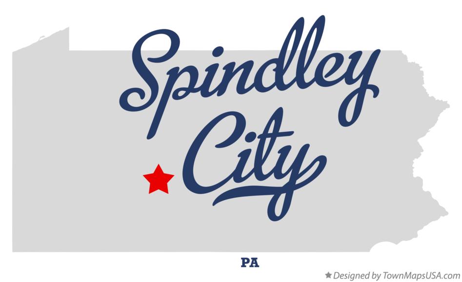 Map of Spindley City Pennsylvania PA