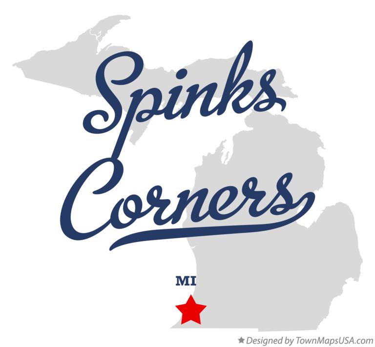 Map of Spinks Corners Michigan MI