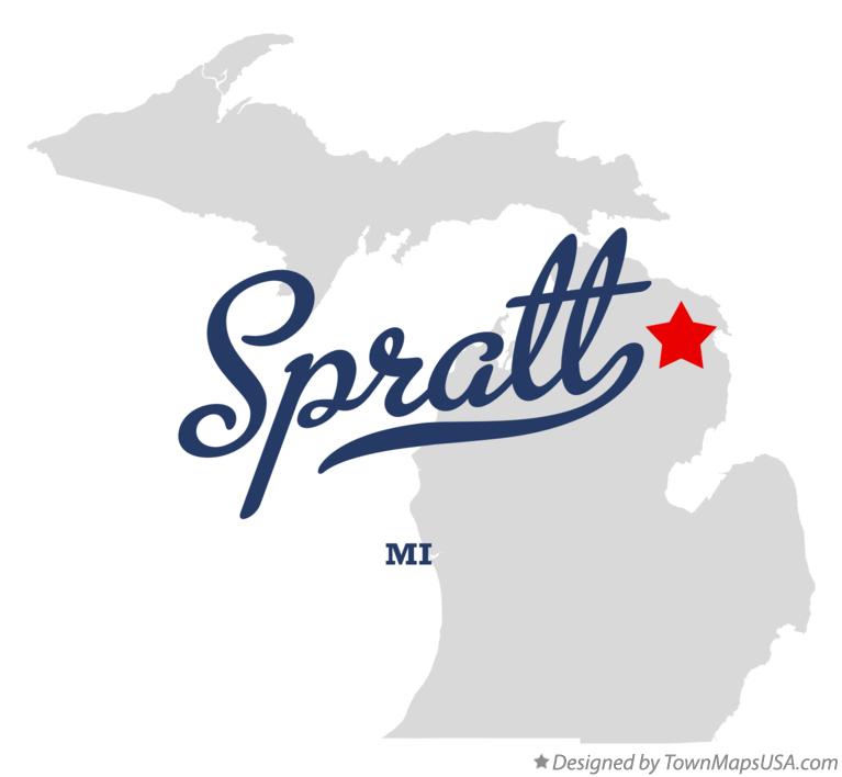 Map of Spratt Michigan MI