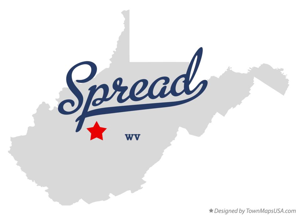 Map of Spread West Virginia WV