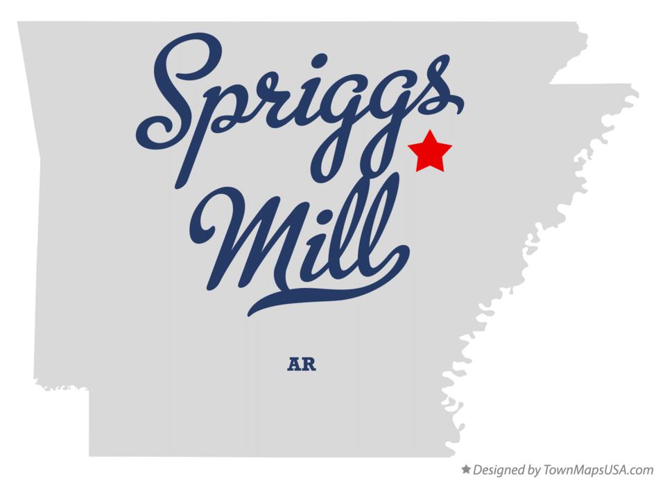 Map of Spriggs Mill Arkansas AR