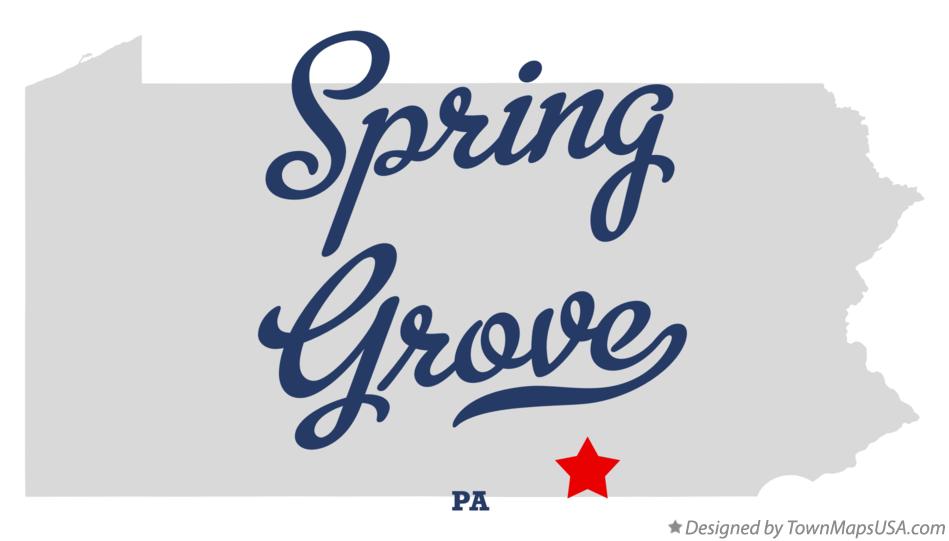 Map of Spring Grove Pennsylvania PA