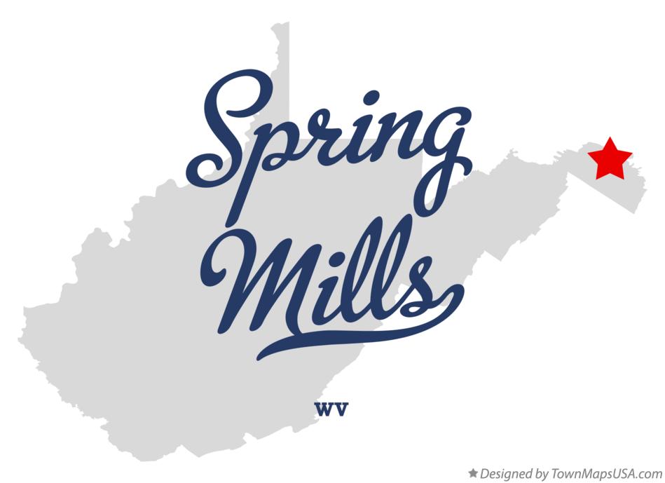 Map of Spring Mills West Virginia WV
