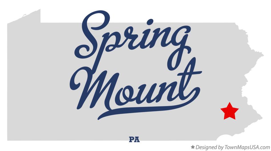 Map of Spring Mount Pennsylvania PA