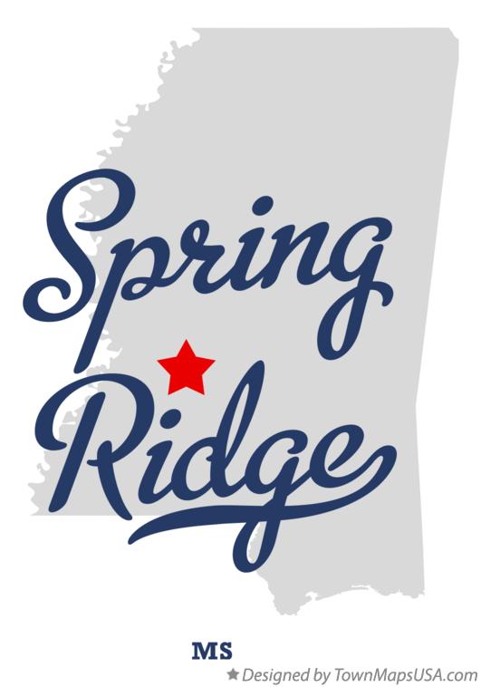 Map of Spring Ridge Mississippi MS