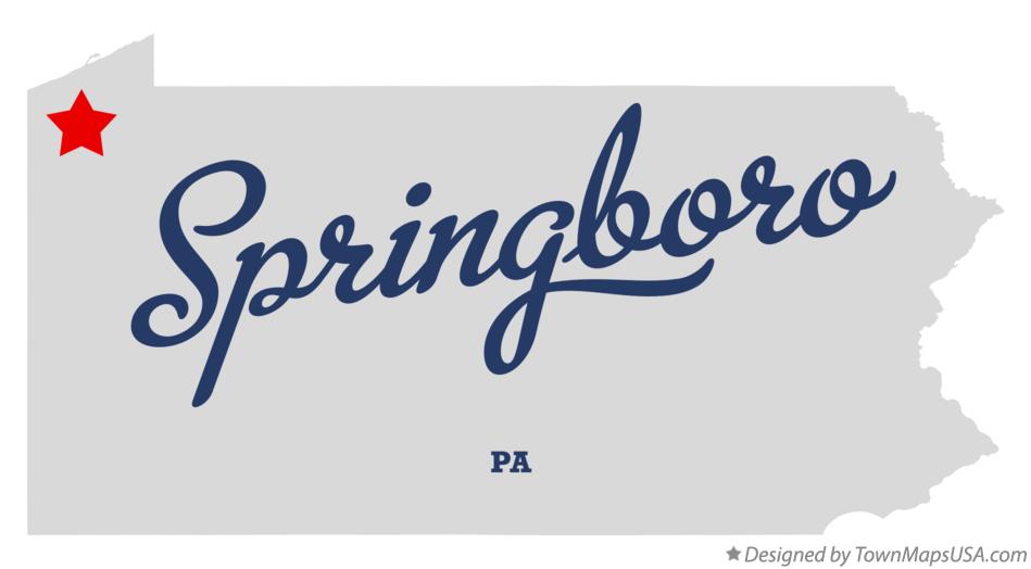 Map of Springboro Pennsylvania PA