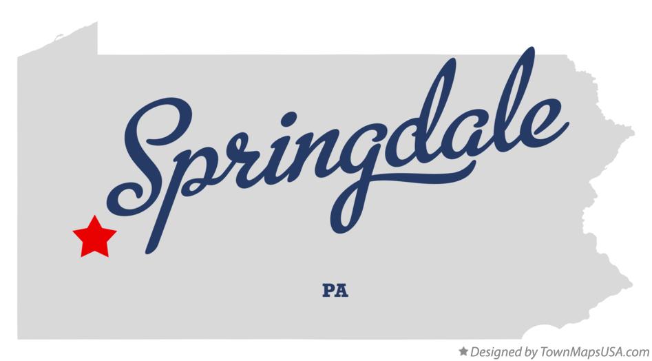 Map of Springdale Pennsylvania PA