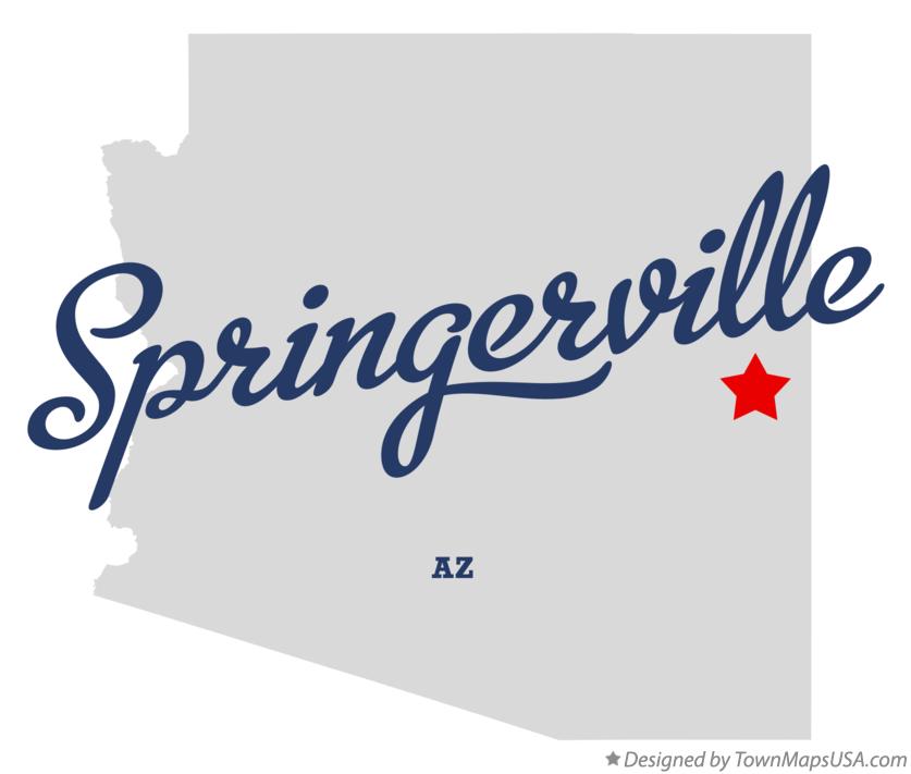 Map of Springerville Arizona AZ