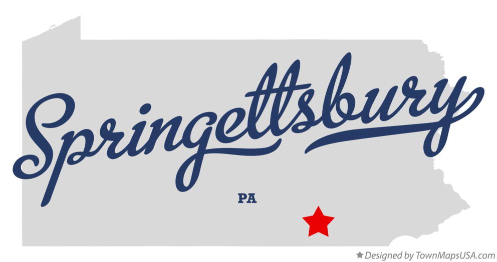 Map of Springettsbury Pennsylvania PA