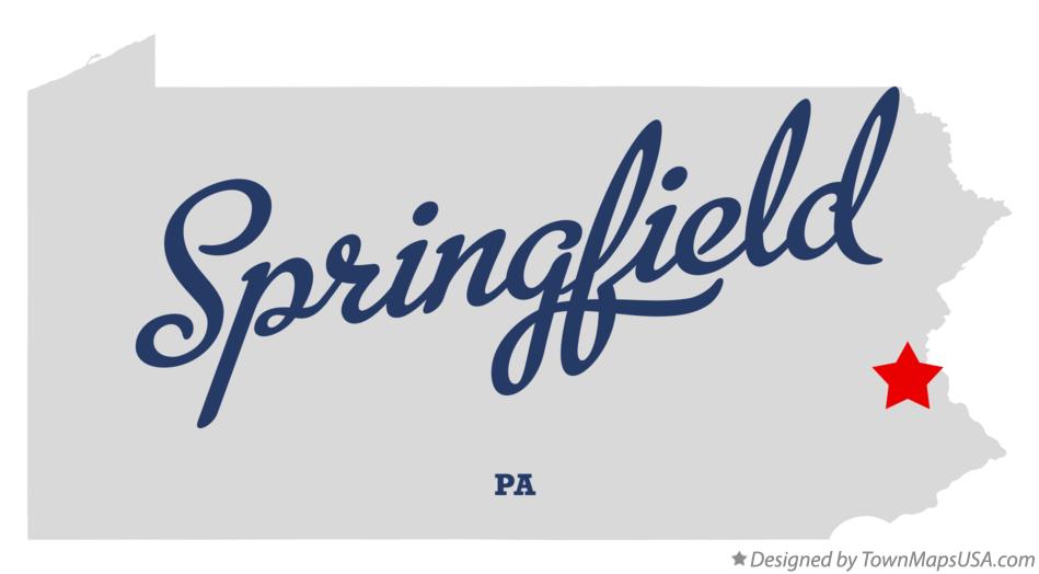 Map of Springfield Pennsylvania PA