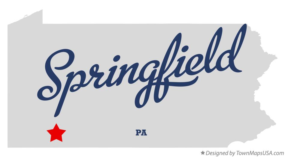 Map of Springfield Pennsylvania PA