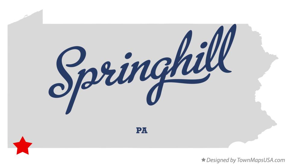 Map of Springhill Pennsylvania PA