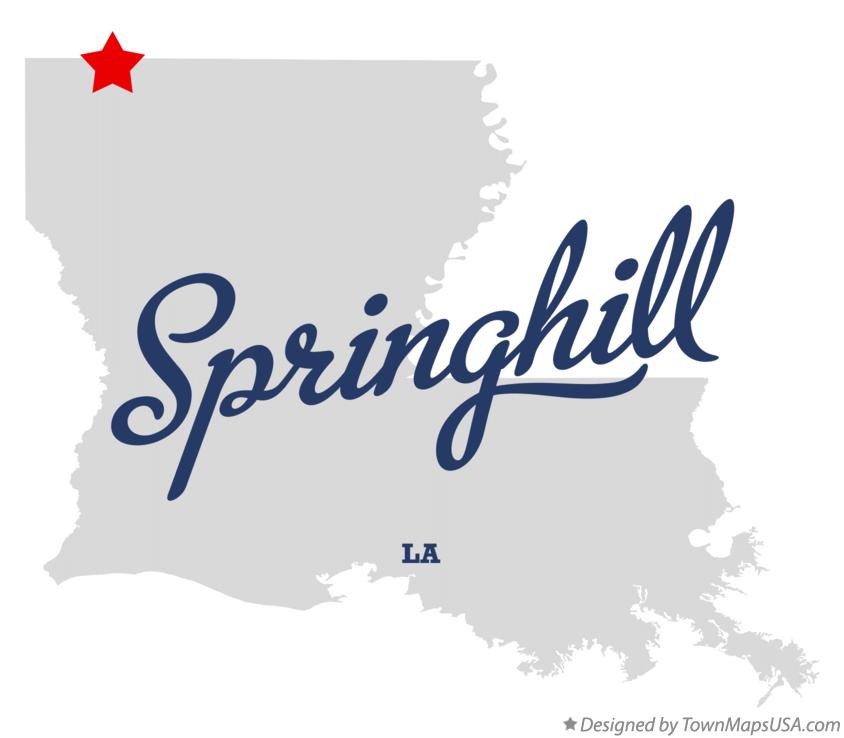 Map of Springhill Louisiana LA