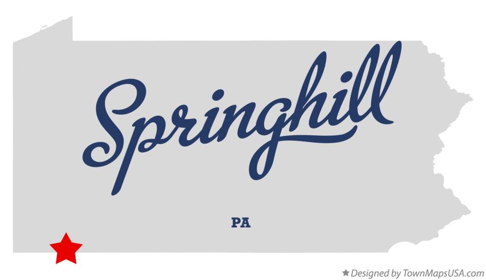Map of Springhill Pennsylvania PA