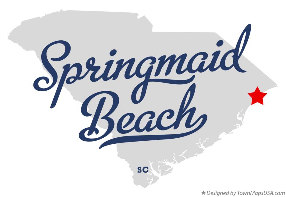 Map of Springmaid Beach South Carolina SC
