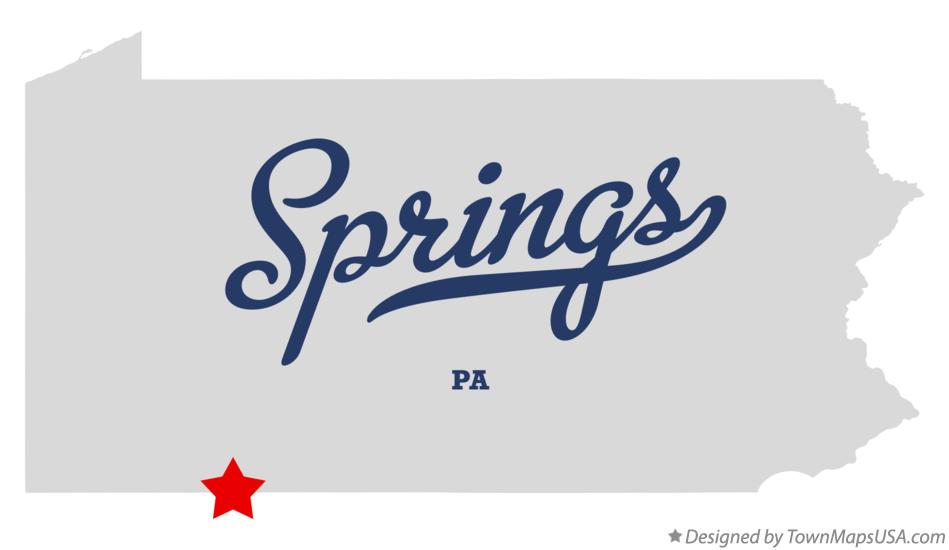 Map of Springs Pennsylvania PA