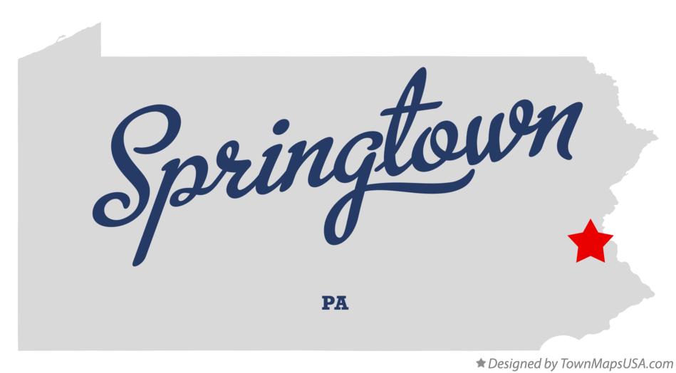 Map of Springtown Pennsylvania PA