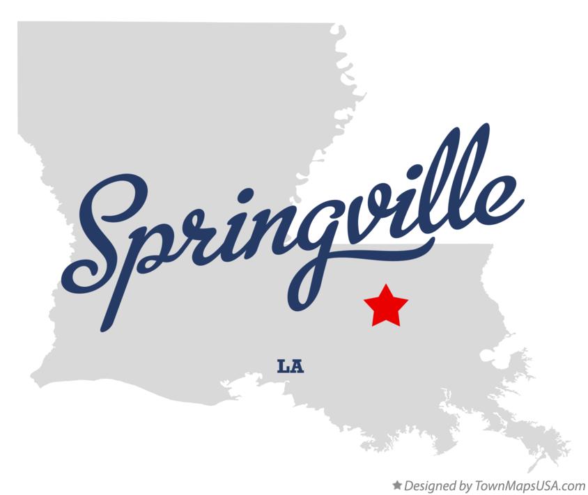 Map of Springville Louisiana LA