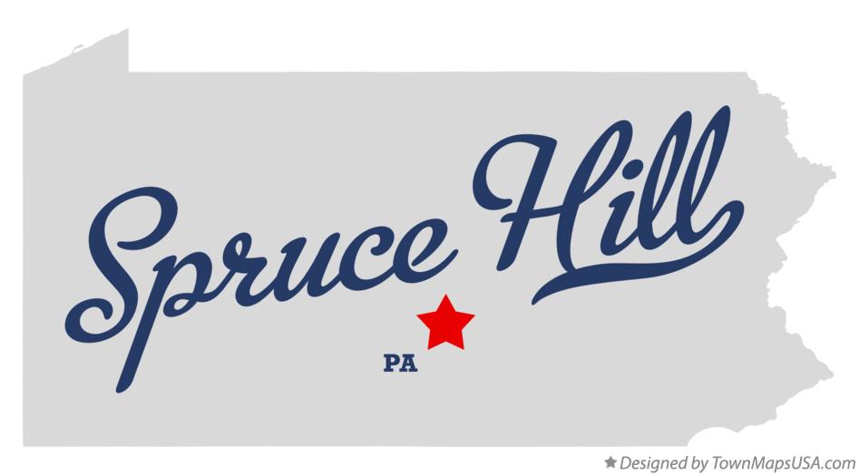 Map of Spruce Hill Pennsylvania PA