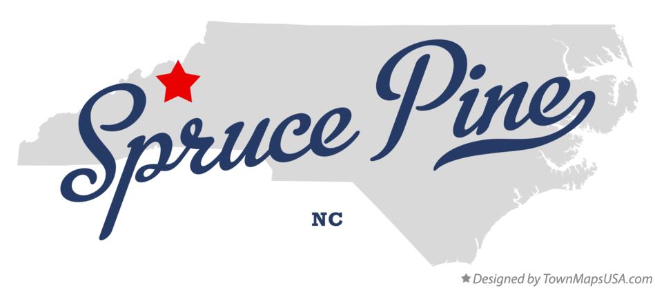 Map of Spruce Pine North Carolina NC