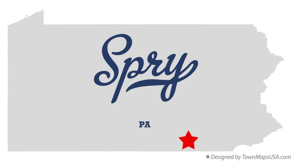 Map of Spry Pennsylvania PA