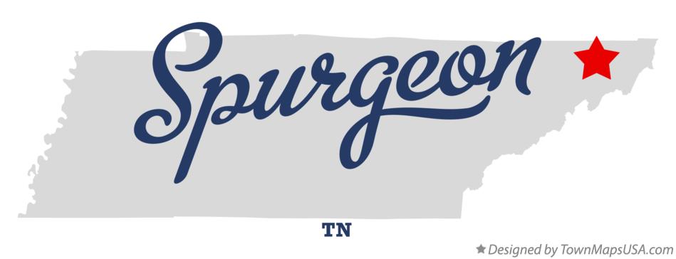 Map of Spurgeon Tennessee TN