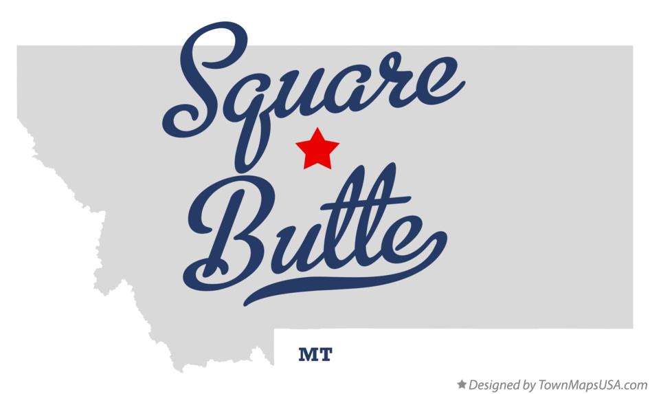 Map of Square Butte Montana MT