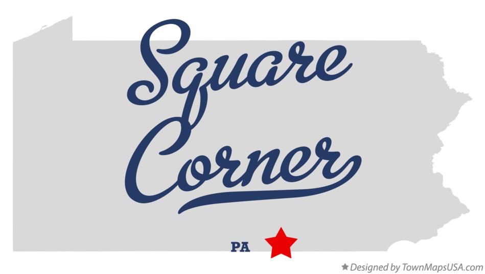 Map of Square Corner Pennsylvania PA