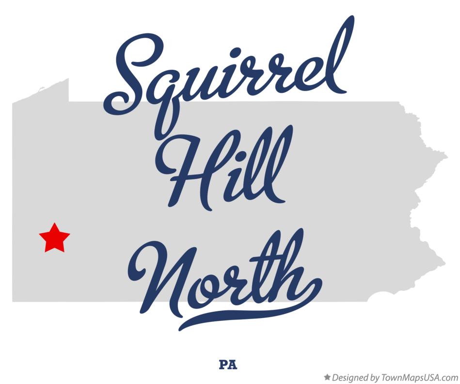 Map of Squirrel Hill North Pennsylvania PA