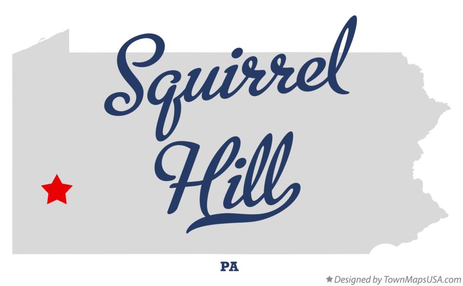 Map of Squirrel Hill Pennsylvania PA