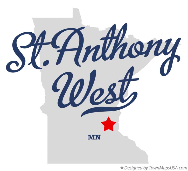 Map of St.Anthony West Minnesota MN
