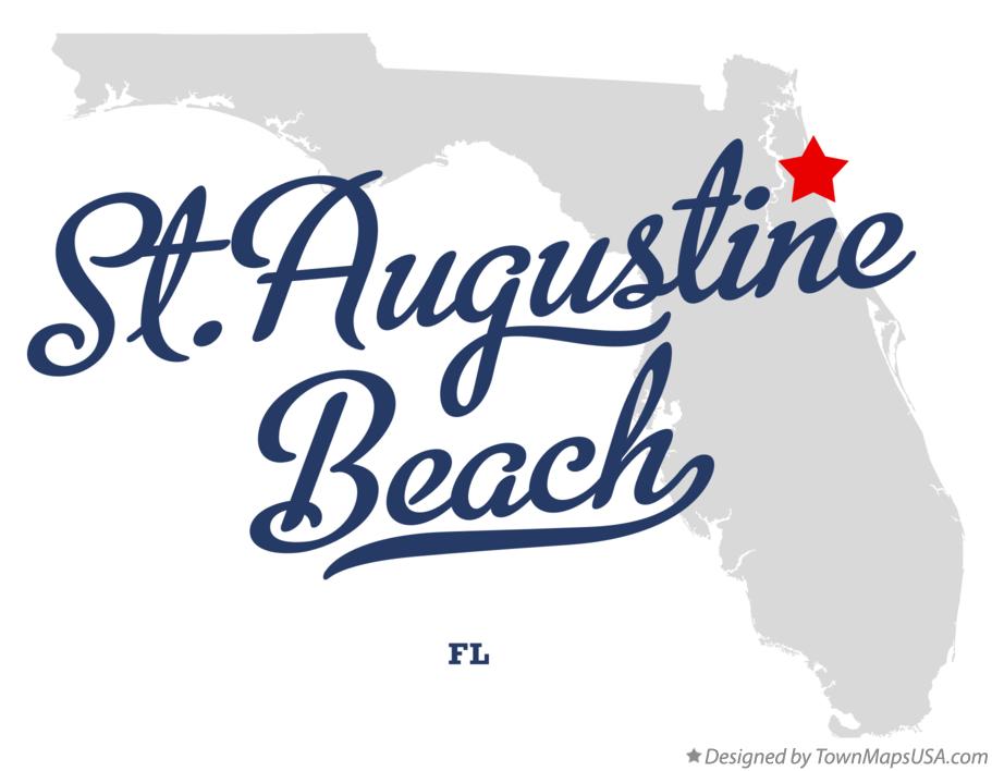 Map of St.Augustine Beach Florida FL