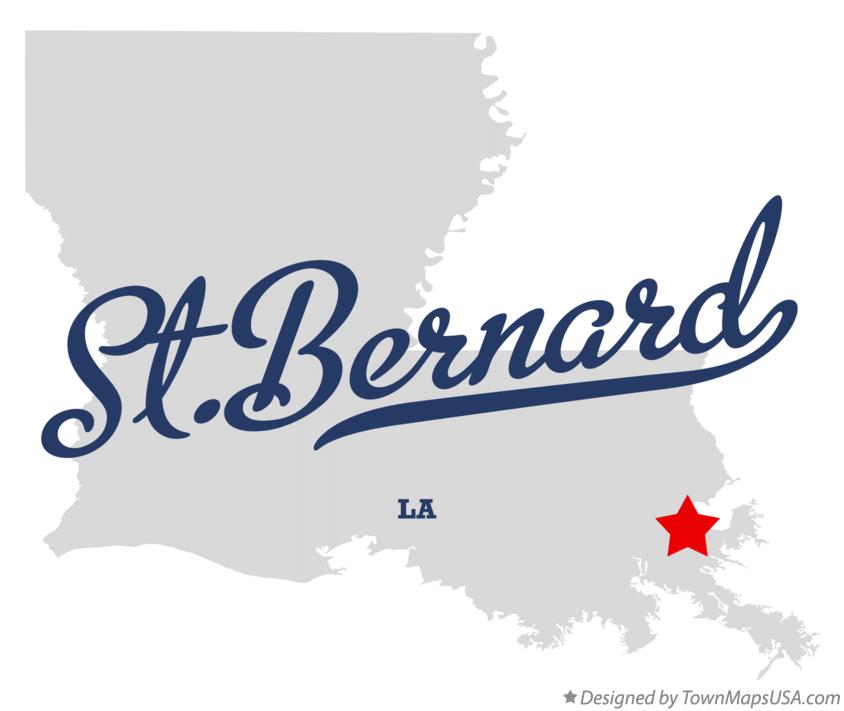 Map of St.Bernard Louisiana LA