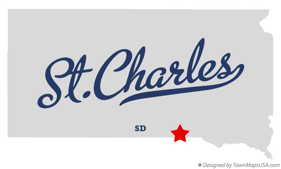 Map of St.Charles South Dakota SD
