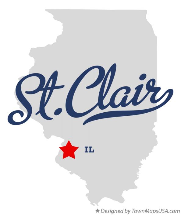 Map of St Clair IL Illinois